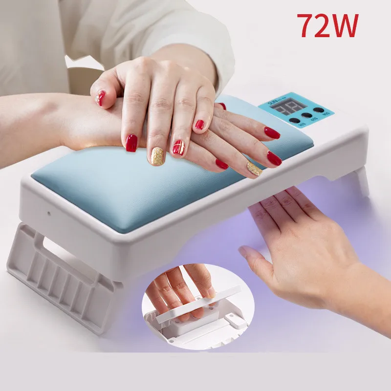 

LED Nail Dryer Lamp 72w All Gel Polish EU US Charge 2 IN 1 Foldable Nail Hand Pillow Dryer Manicure Lamp Equipment Nail Supply