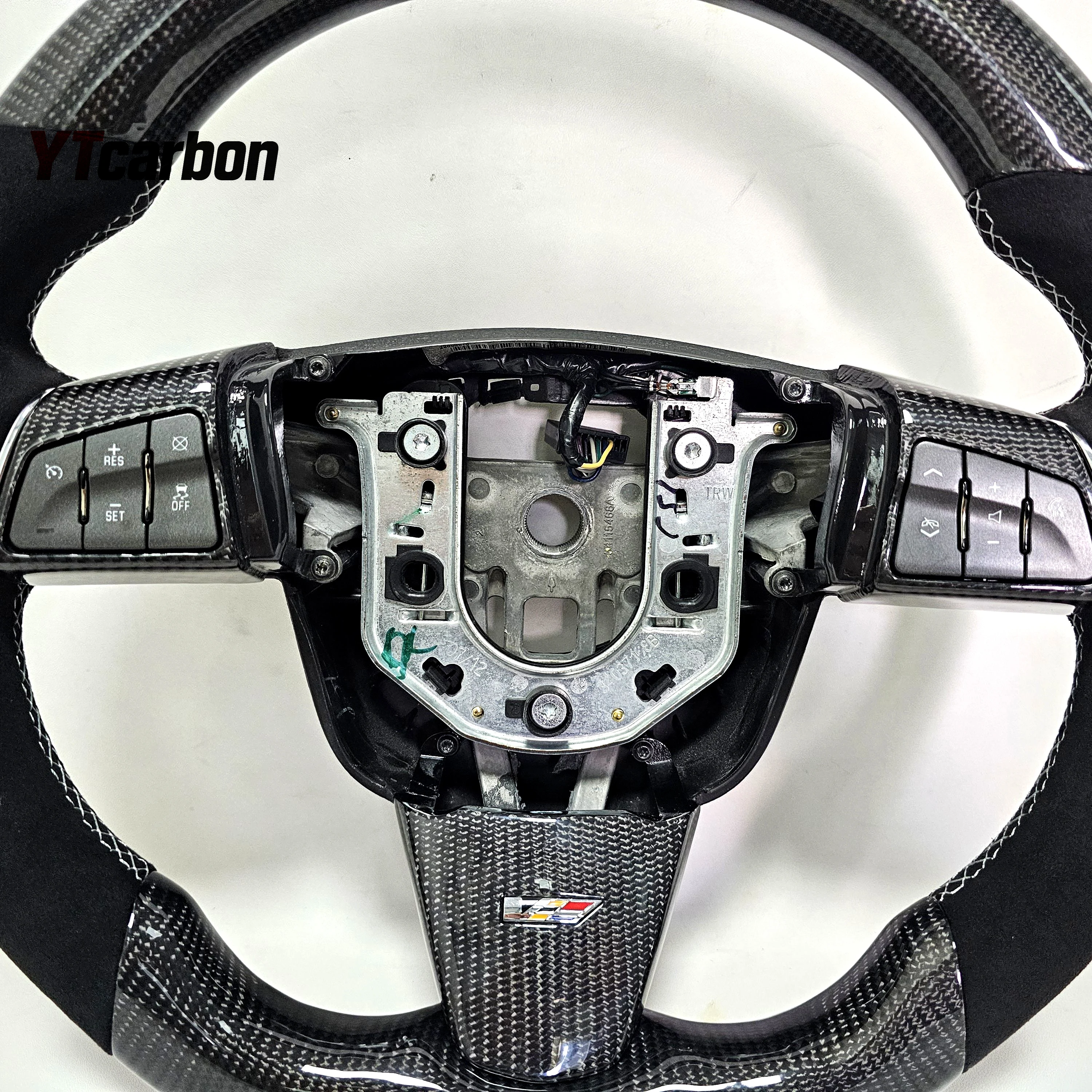 CTS Coupe CTS-V SRX SLS XLR Racing Style Premium Custom Carbon Fiber Italy Suede Steering Wheel