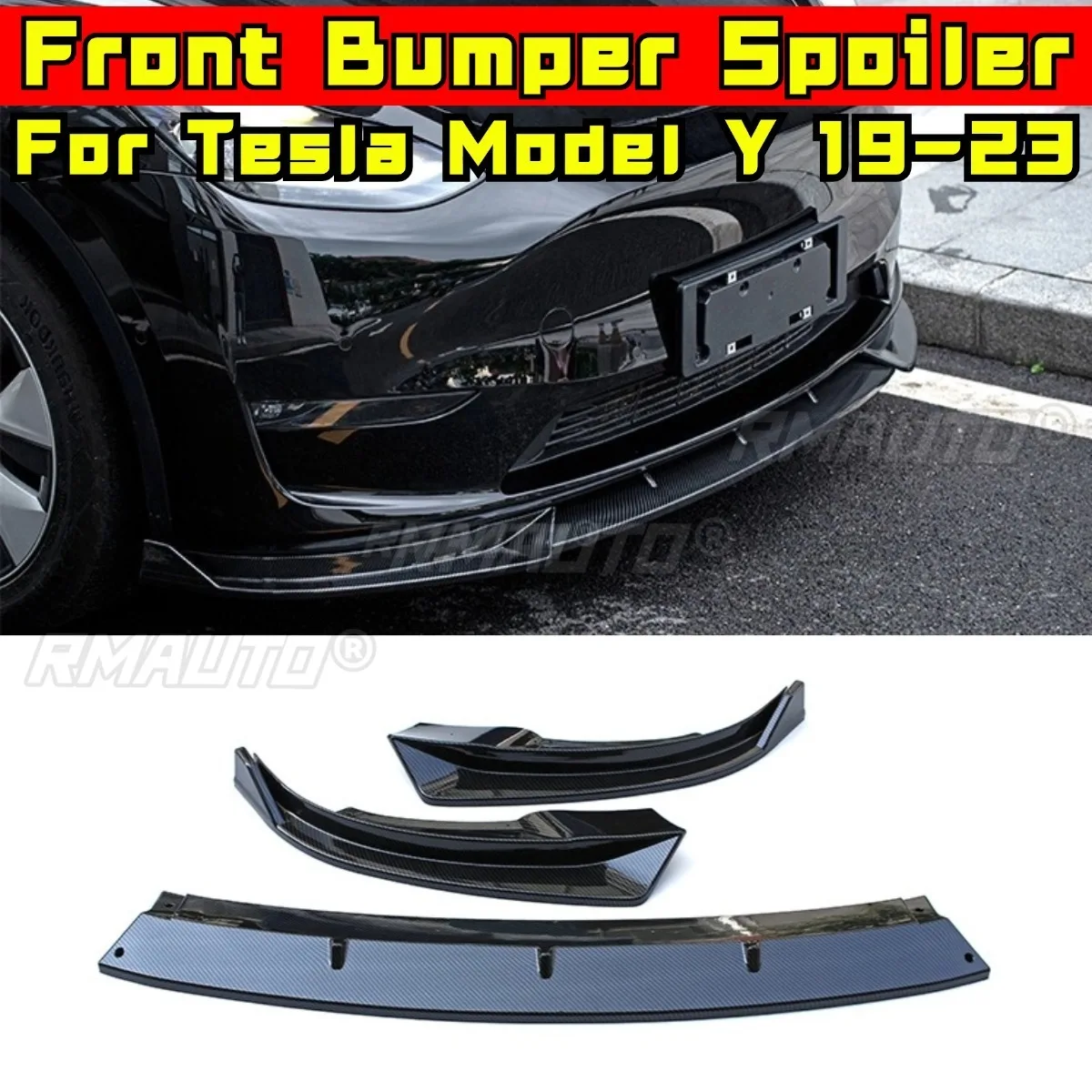 

Передний бампер автомобиля, спойлер, диффузор для губ, модификация, часть для Tesla Model Y 2019-2023, защитная крышка для бампера, аксессуары
