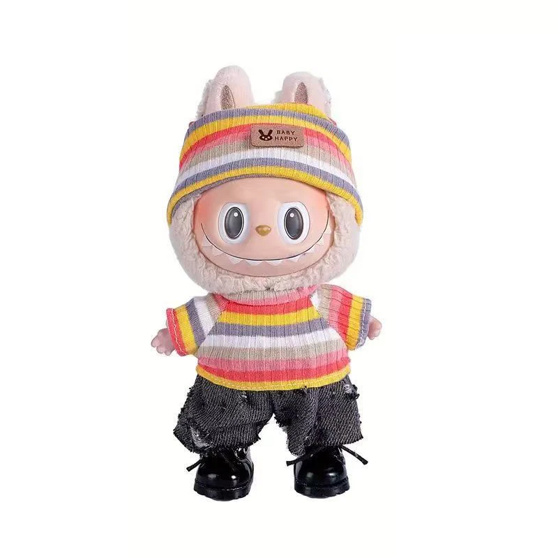 

Ropa Labubu Doll Clothes Outfit Accessories For 15/17cm Labubu V2 V1 Plush Doll's Clothing Colorful Sweater Kid Toy Girl Gift