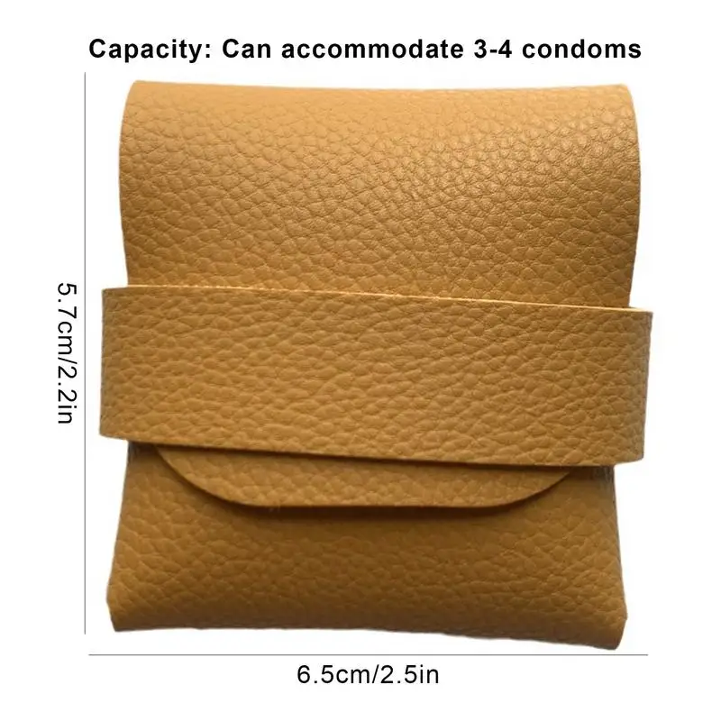 Travel Condom Box Compact Elegant PU Leather Condom Small Purse Secure Condom Carrying Case Discreet Design Protects 3-4 Condoms