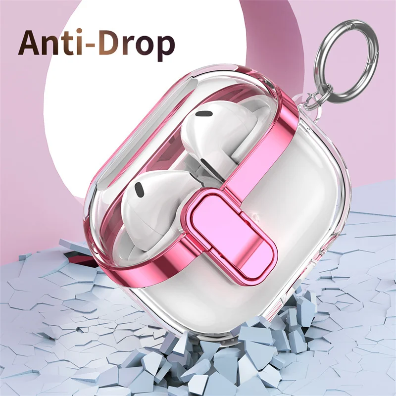 Oortelefoonhoes voor Samsung Galaxy Buds 3 en 3 Pro hoofdtelefoon beschermhoes zachte TPU schokbestendige beschermhoes met haak