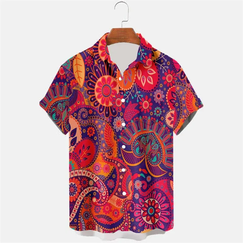 New Harajuku 3D Printed Persia And India Paisley Pattern Shirts Men Hinduism Spiritual Totem Graphic Shirts Blouses Tops Clothes