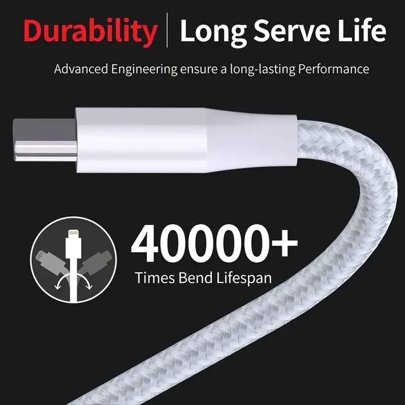 5 قطعة USB A إلى النوع C نايلون مضفر كابل شحن سريع شاحن الحبل متوافق مع آيفون 16 15 برو ماكس بلس لسامسونج
