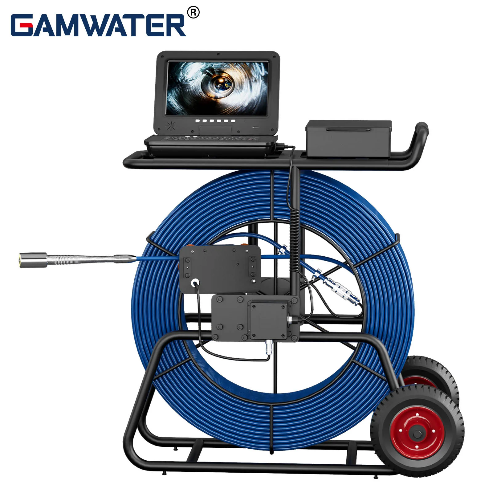 

Камера для осмотра труб GAMWATER, 10-дюймовый HD-экран с видеорегистратором, 16 ГБ, комплект IP68, кабель 9 мм, 120–200 м, эндоскоп 32 мм с 24 светодиодами