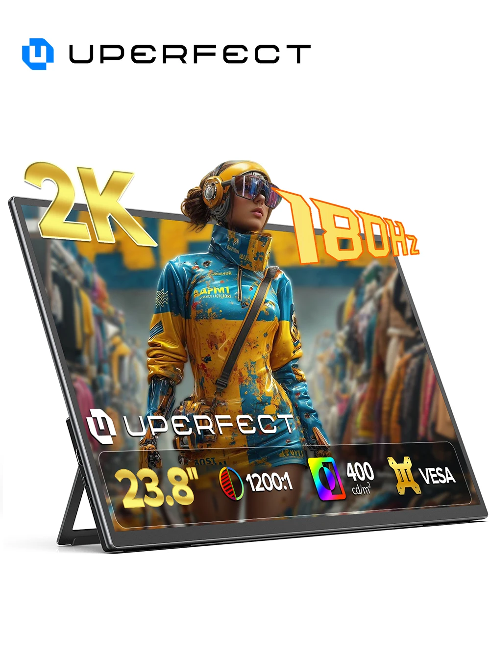 Pc Gaming Y Monitor - UPERFECT ポータブルモニター 23.8インチ 180Hz 2K ゲーミングディスプレイ