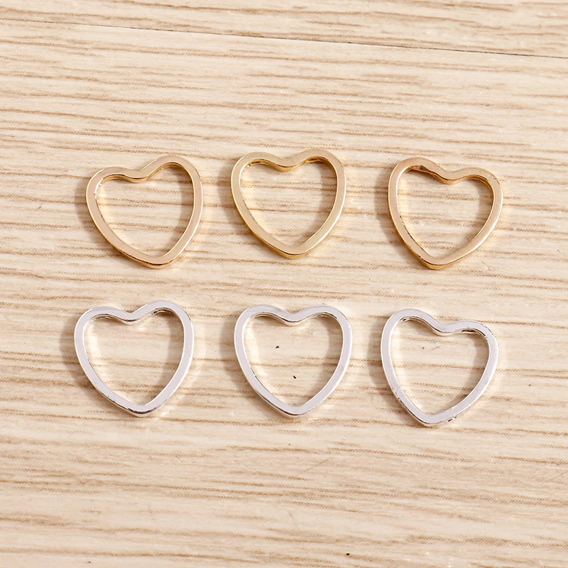 Tusember 100 Stück 9*9mm Hohle Mini-Liebesherz-Anhänger aus Legierung für DIY-Halsketten, Ohrringe, handgefertigte Schmuckherstellung und Bastelarbeiten – Detail 6
