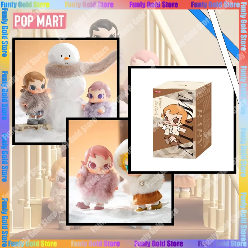 

POP MART Baby Molly Winter Fit Check Series слепая коробка, экшн-фигурка, милая виниловая кукла, кулон, сюрприз, загадочная коробка, игрушка, подарки для детей