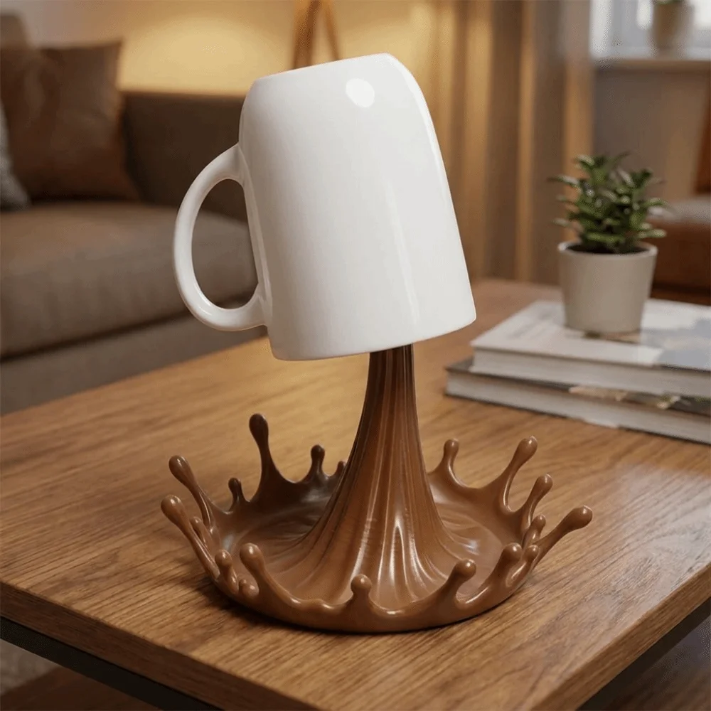 3D Printed Water Splash Shaped Cup Holder Creative Plastic Water Spray Cup Holder Milk Splash Cup Rack Table Decoration