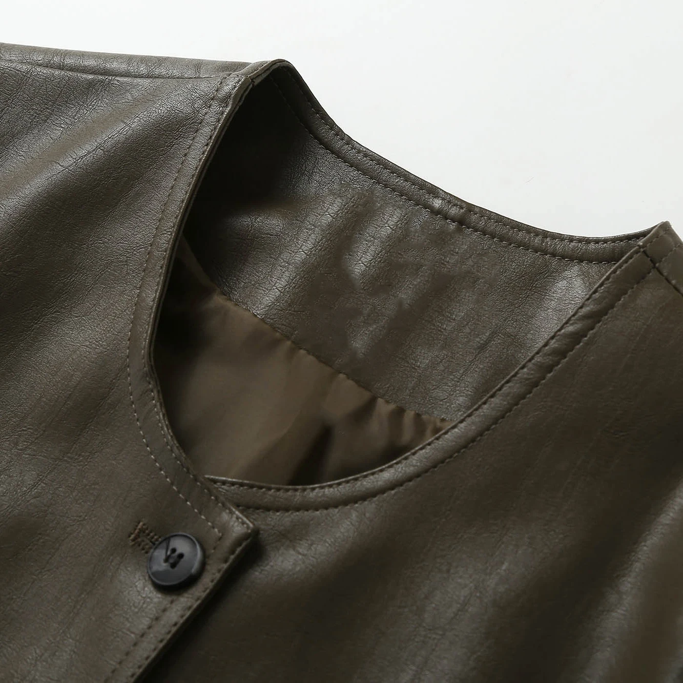 Americano retro couro do plutônio jaet ort outerwear feminino outono na moda high-end solto ajuste cardigan sle versátil topo