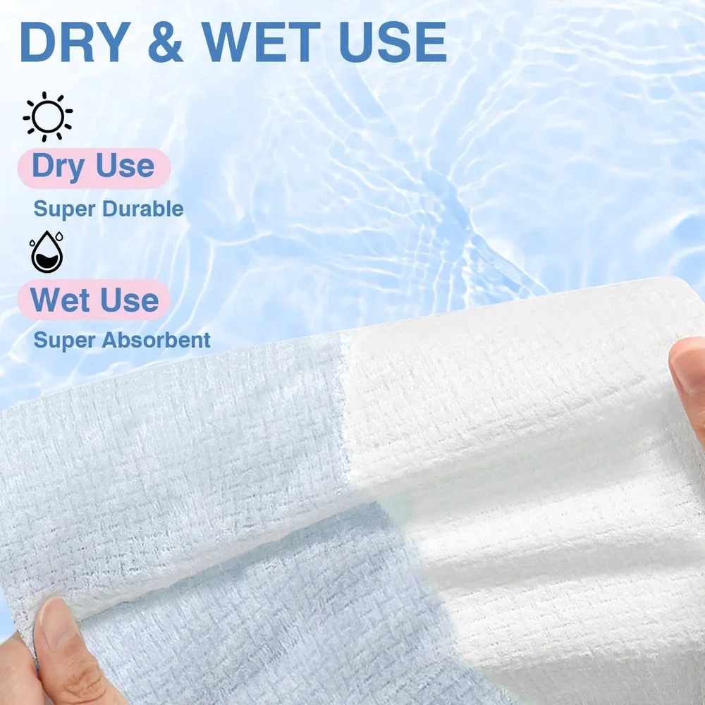 150 عدد مناشف الوجه القابلة للتحلل الحيوي للاستعمال مرة واحدة، مناشف تنظيف ناعمة، إزالة مكياج البشرة الحساسة، السفر، رعاية الحيوانات الأليفة المنزلية