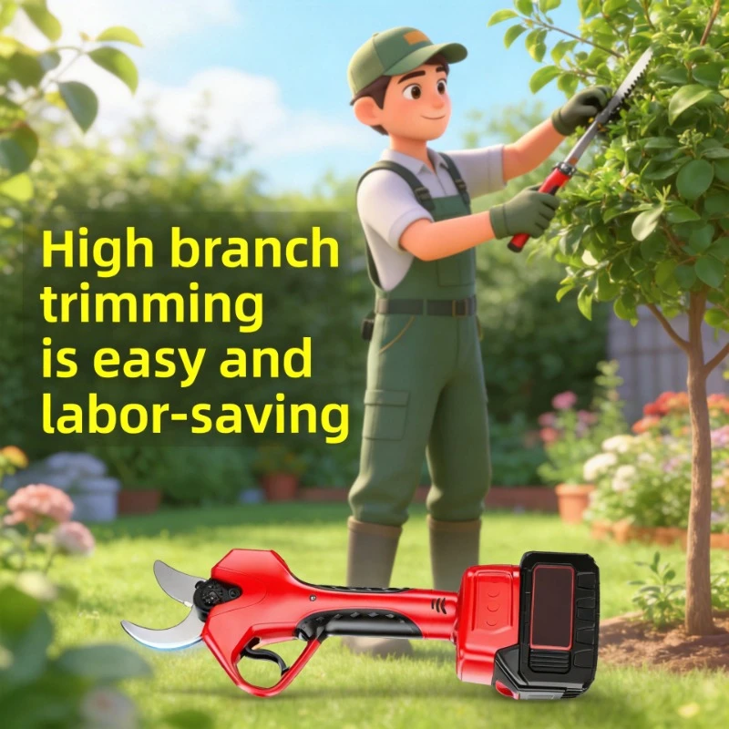 

Rechargeable Lithium Battery Electric Pruning Shears High Altitude Gardening Tool for Fruit Tree Branch Cutting