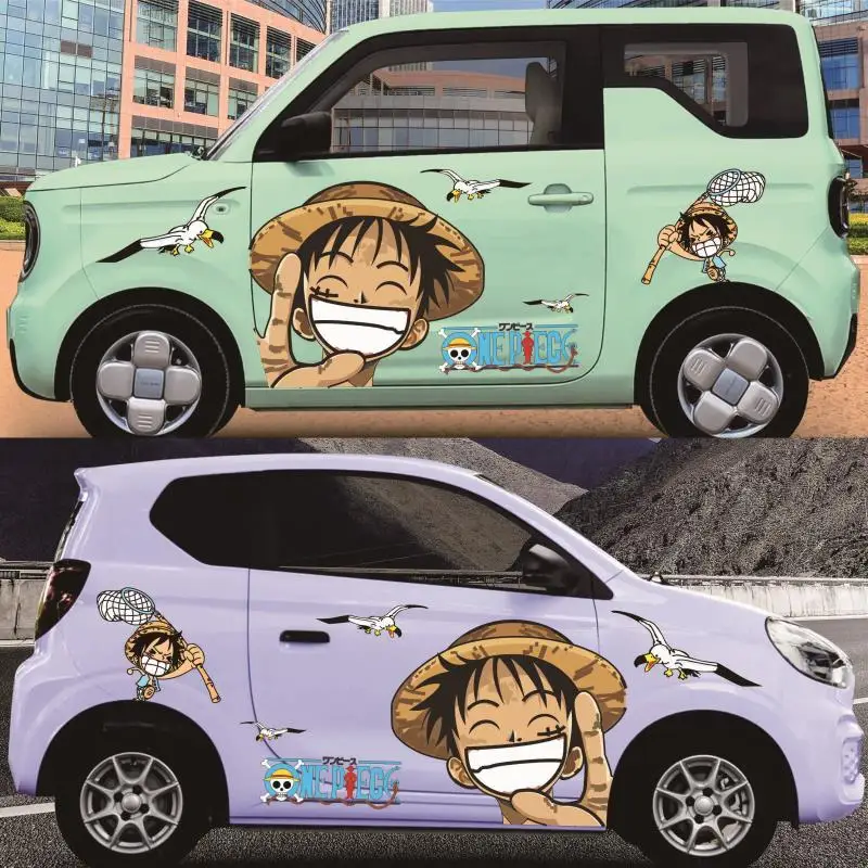New One Piece Car Decal, Body Decoration, Car Wrap, Scratch Cover, Cartoon Luffy Chopper Car Decal, Festive Gift view 6