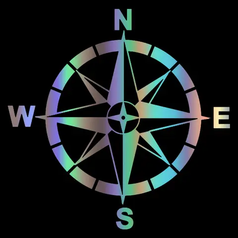 LYKX Fashion Compass Nautical Auto Ship Window Wall Sticker PVC Sail Anchor Boat High Quality Personality Creative Car Decal