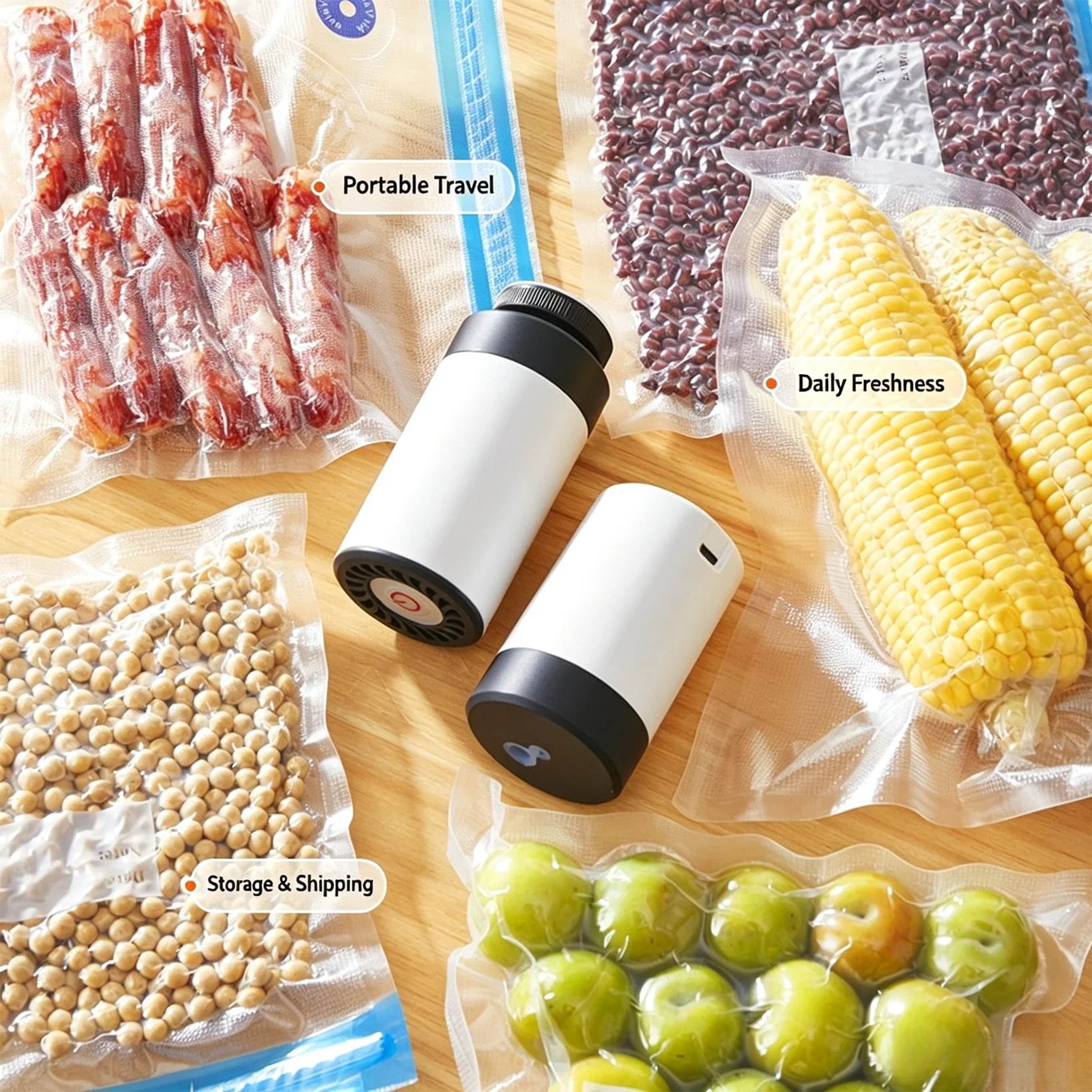 Electric Vacuum Sealing Pump, Inflatable/Evacuation Type, Single/Multiple Accessories Available, Rechargeable Air Pump, Automatic Sealing Machine, mini Handheld Vacuum Pump, Automatic Sealing, Preservation, Evacuation and Suction Dual Functions.