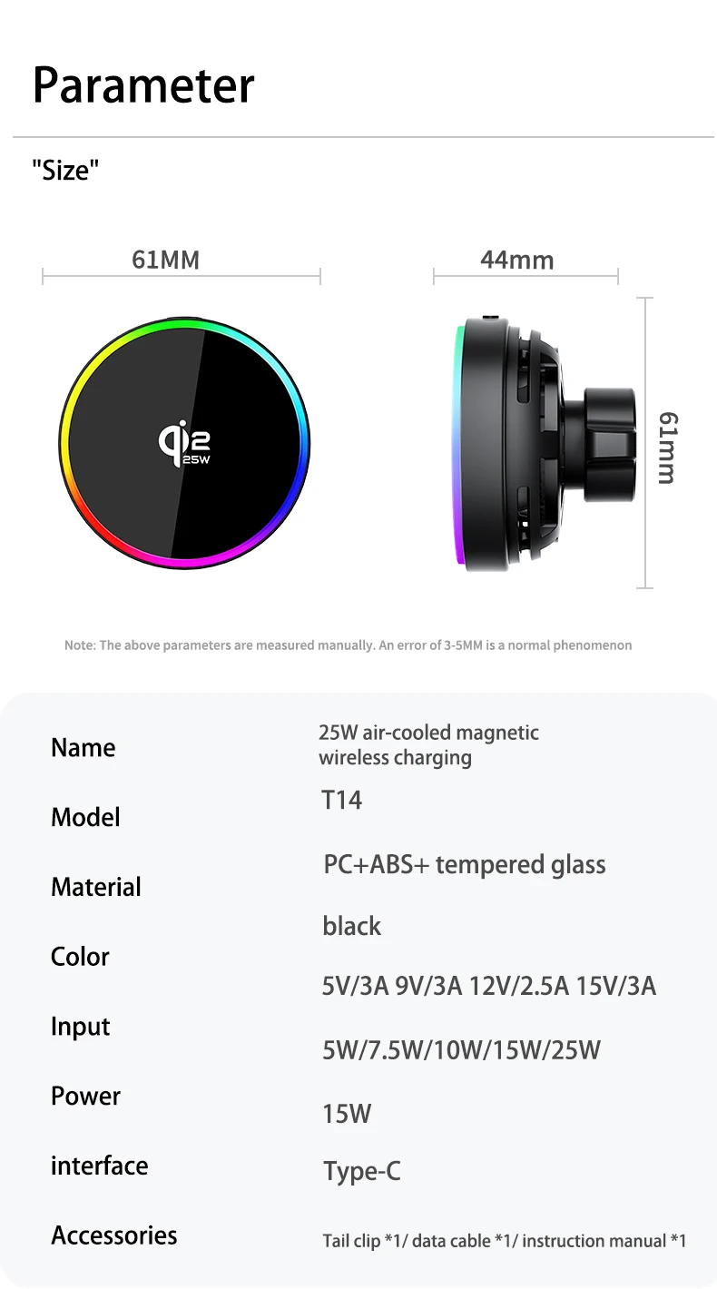 Qi2 15W 25W Magnetisches kabelloses Ladegerät, Handyhalterung, Bildschirmhalterung, kompatibel mit MagSafe, für Tesla Model YL Y Juniper 3 Highland. – Detail 16