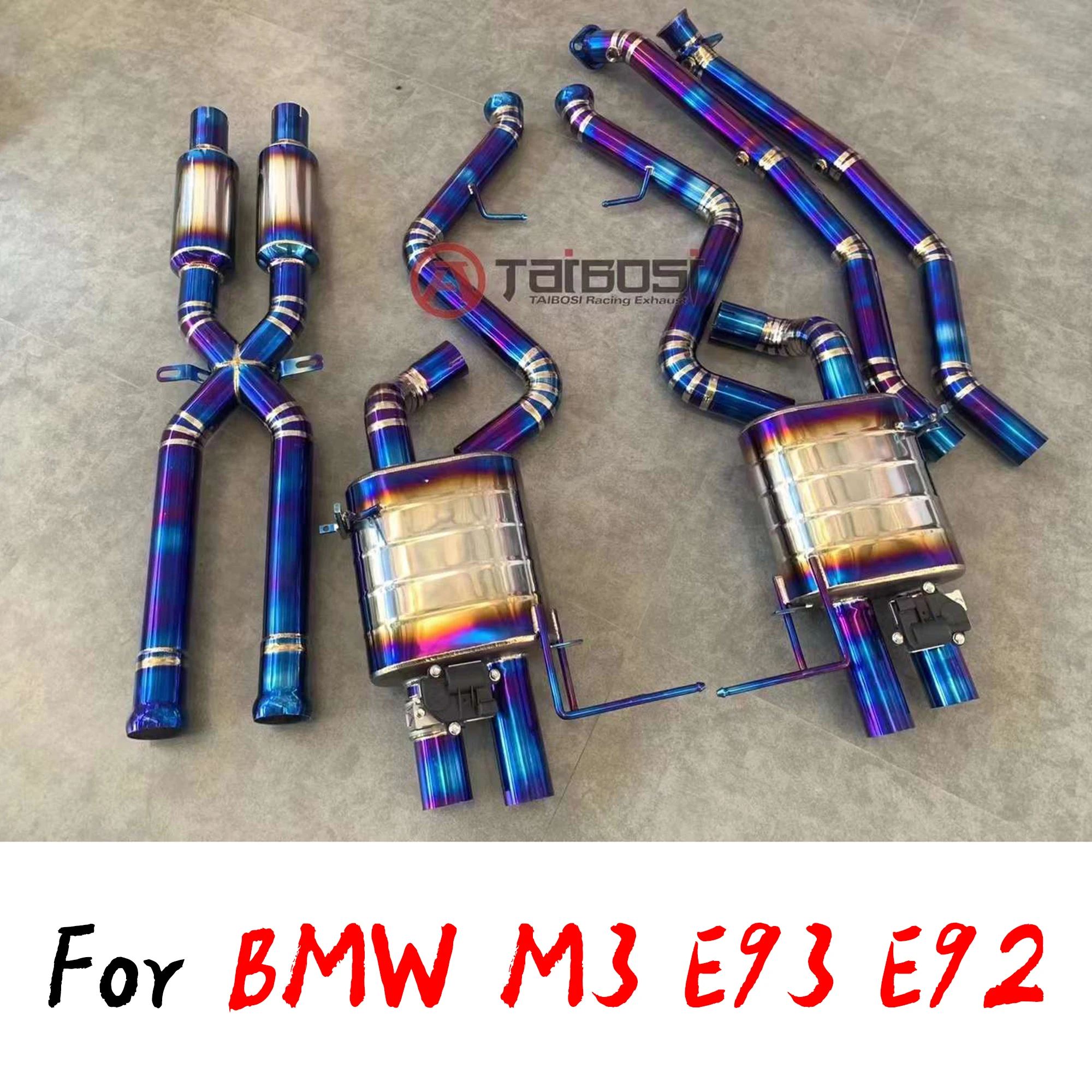 

For BMW M3 E92 E93 4.0L Car Exhaust Taibosi Performance Catback Exhaust System Pipe Electric Valve Muffler Cutout Titanium Alloy