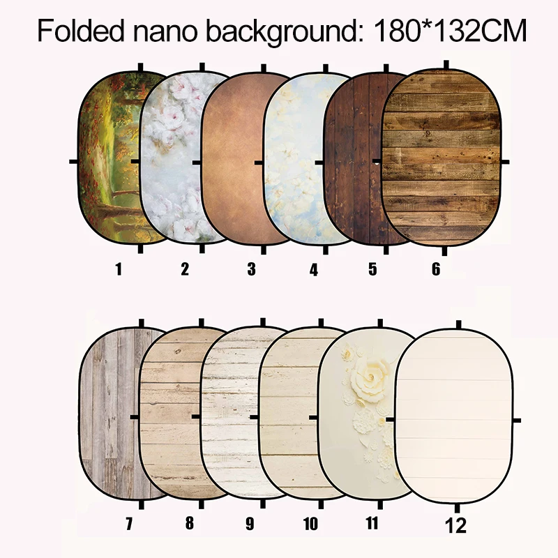 Portable Photography Backdrop 180x132cm Collapsible Oval Nanobackground Baby Photography Backgrounds Studio Photoshoot Props