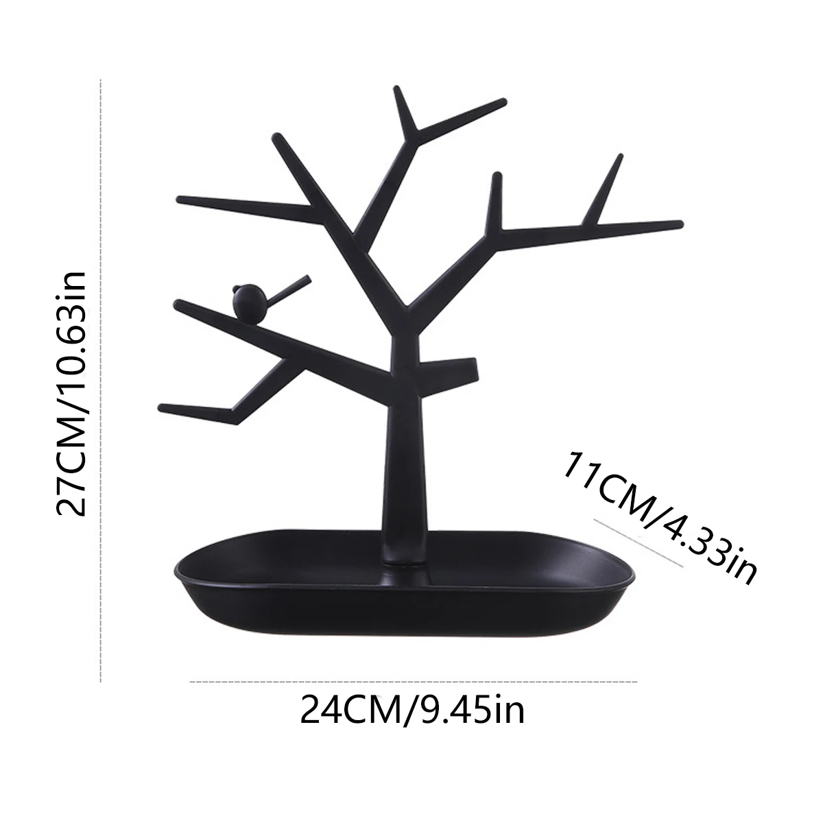 1pc Creative Design Bird Tree Shaped Jewelry Storage Box & Earring Holder & Display Stand & Key Hanger & Home Organizer For Wome