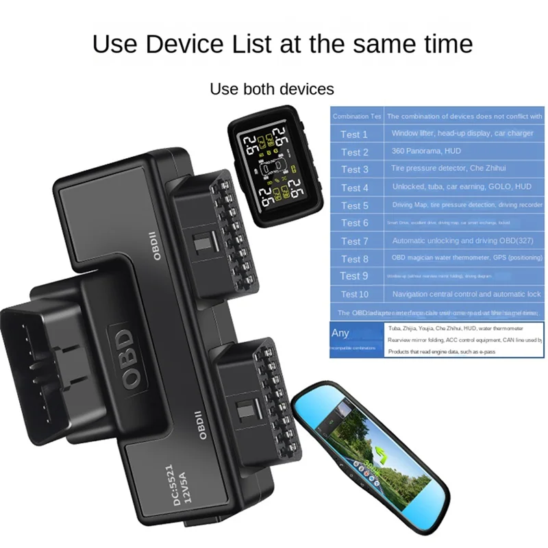Obd2 واحد مقسم إلى اثنين من سلك محول 16 دبوس 16 كابل أساسي عالمي مع Dc5521-N35R