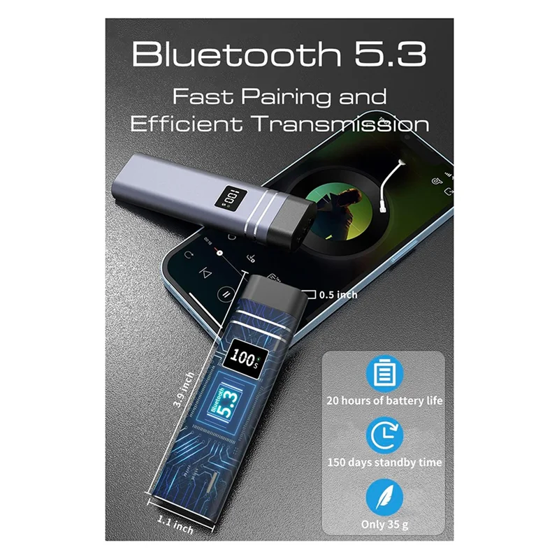 ABKI-Bluetooth 5.3 Костный динамик-подушка, динамик под подушку со светодиодным дисплеем, стереозвук Машина с белым шумом