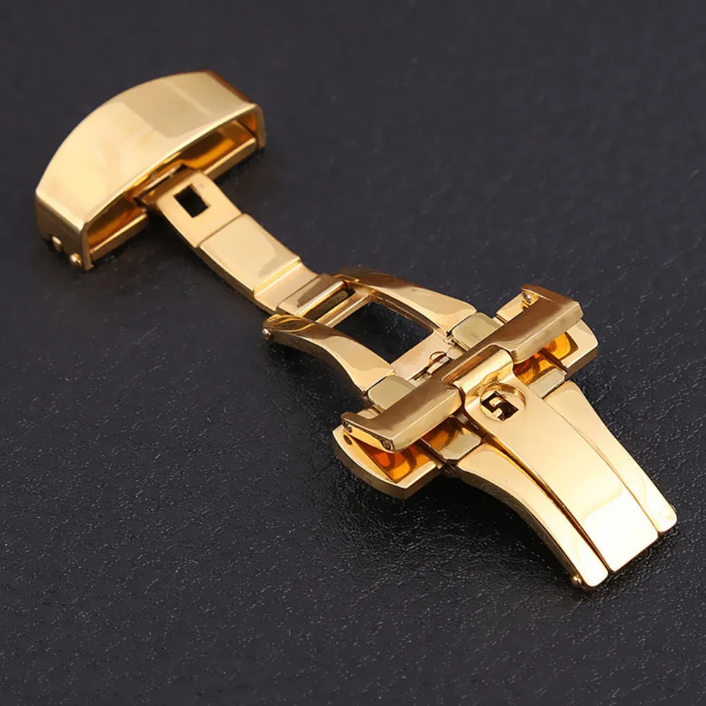 20Mm Automatic Butterfly Clasp Double Push Button Watch Band Buckle Premium Steel Construction Wear Resistant Luxury Finish Easy