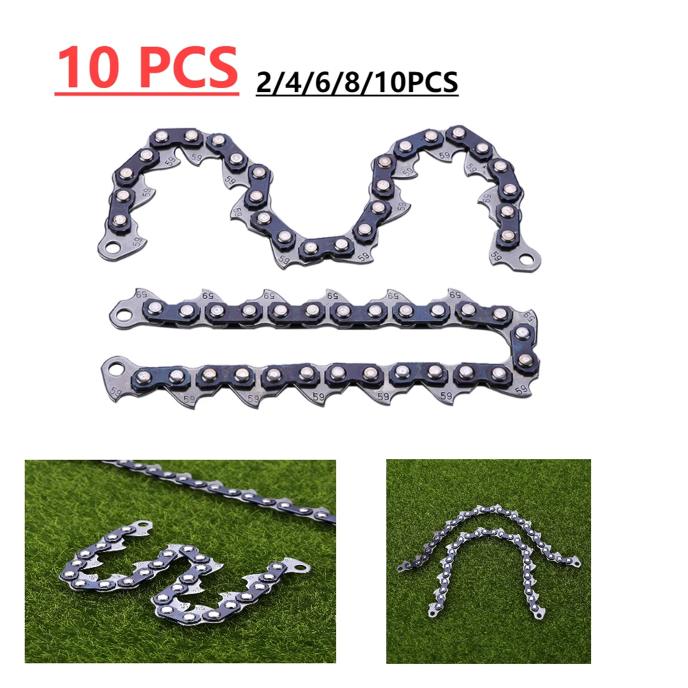 

2-10pcs Chain Type Chain Blade Wood Cutting Chainsaw Woodworking Accessories Grass Trimmer Head Chain Grass Cutter Desbrozadora