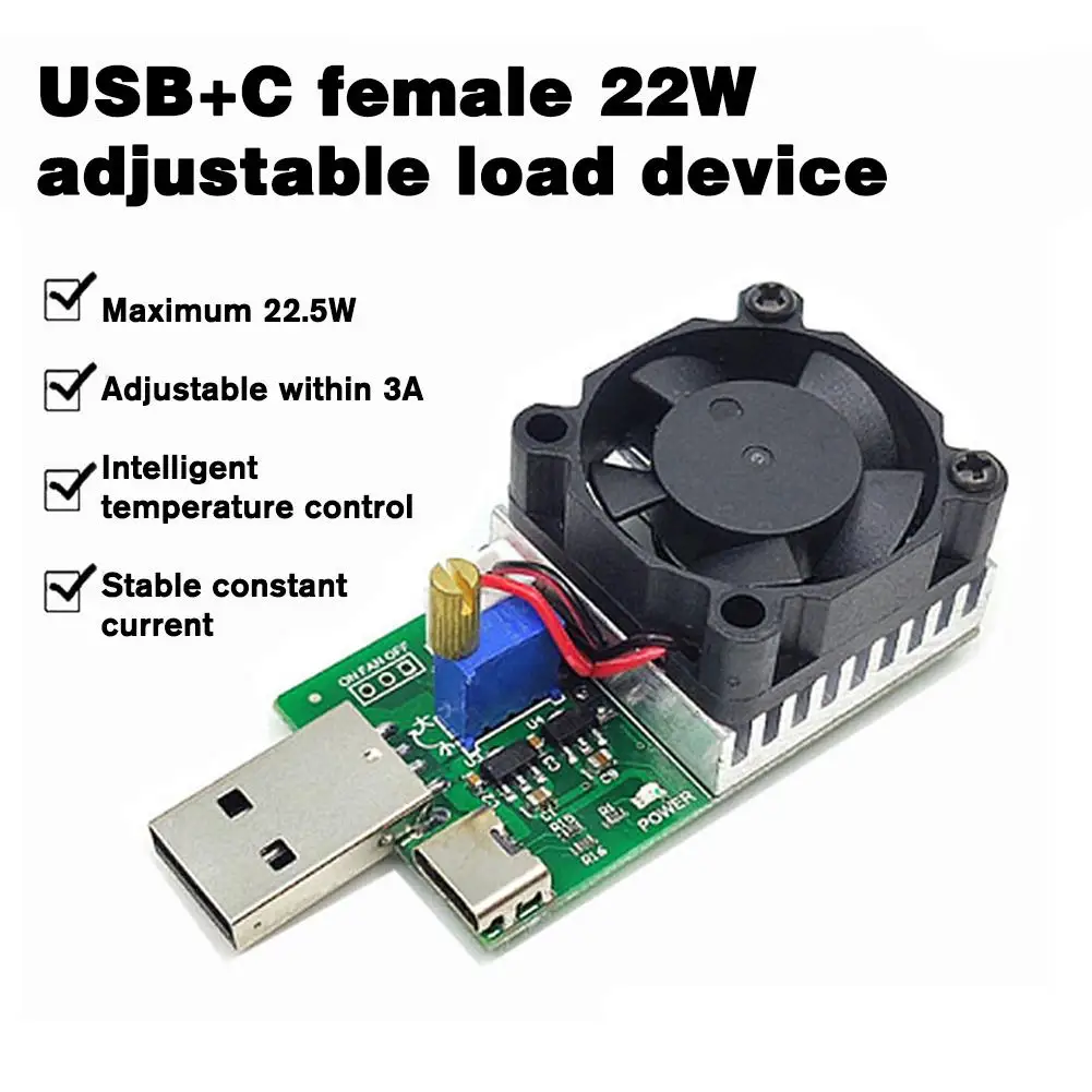 18W/22.5W 3.7V~13V Electronic Load Power Discharge Battery Load Capacity Tester Tester Electronic Discharge L2D8