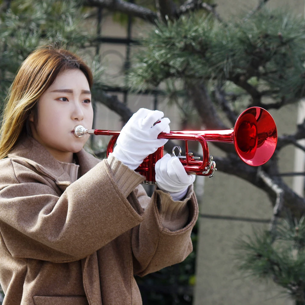 

SLADE Bb Trumpet Brass Body B Flat Trumpet Colorful Gold-Plated Professional Trumpet Musical Instrument with Case Mouthpiece