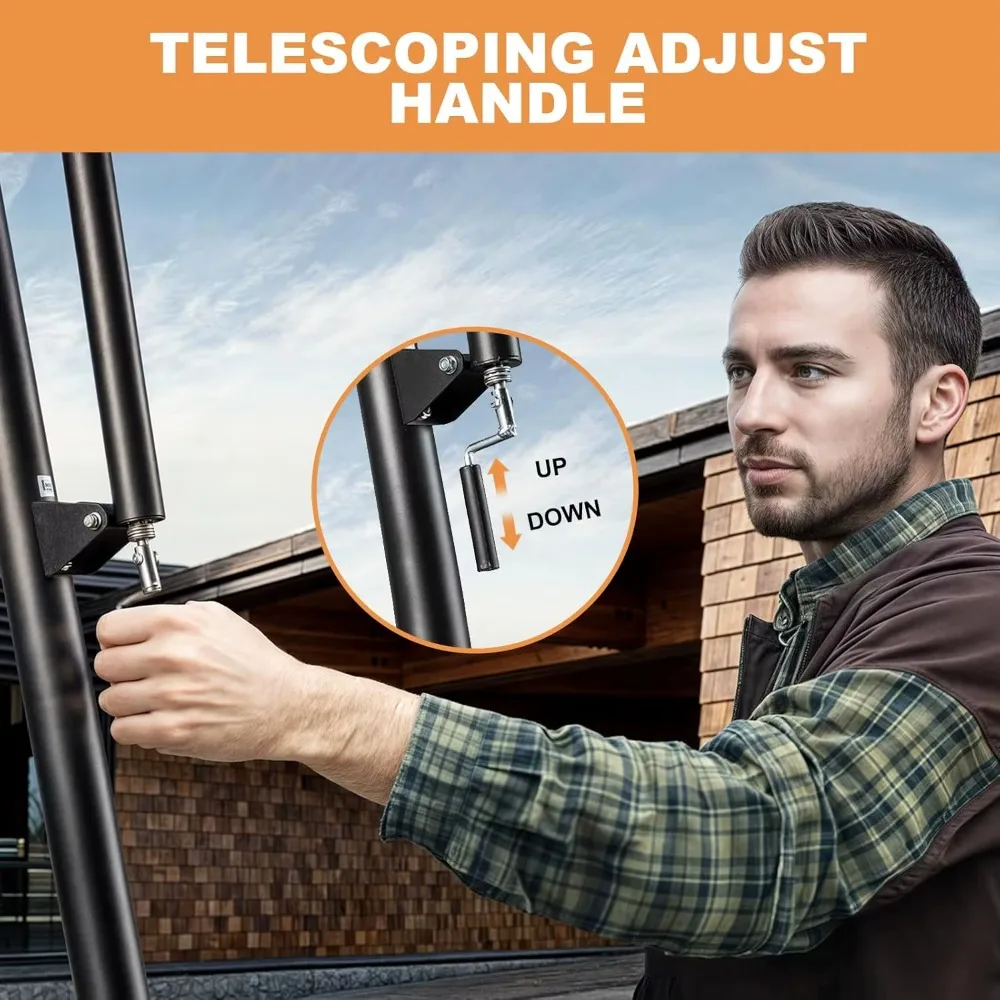 Outdoor Basketball Hoop with 33/44 Inch Shatterproof Backboard, 5-10ft Adjustable Height, Regulation Crank Goal System