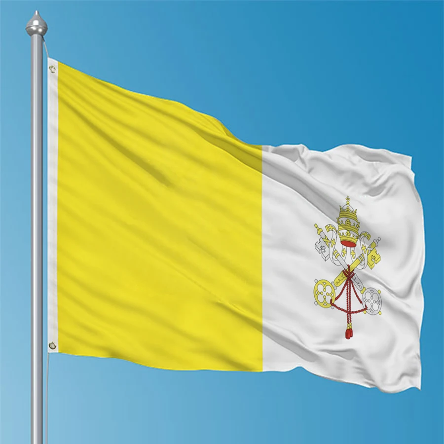 90X150cm VA Vatican Flag  Vatican Vaticanae Vaticano Flags Polyester Printed Decoration Banner Tapestry