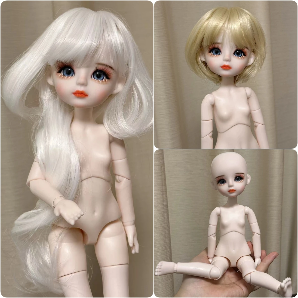 1/6 BJD Doll  Toys for Girls Handmade Makeup Doll Wave Roll Girl 30cm Dolls Gift Christmas Surprise