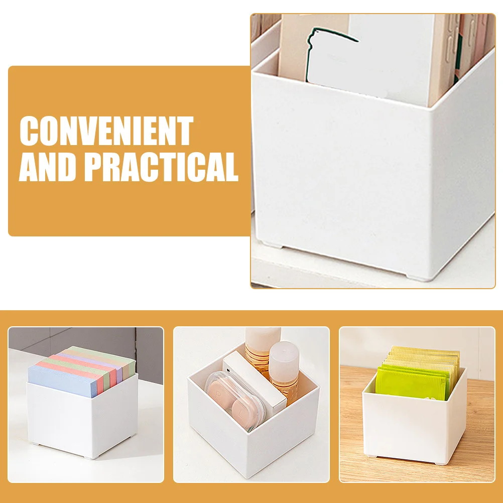 2 قطعة حامل المفكرة البلاستيكية سطح المكتب مذكرة المنظم اللوازم المكتبية صندوق تخزين حامل ورق الملاحظات متعدد الوظائف #4