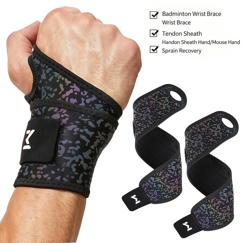 Wrist Wrap Support - 1/2個入り 調節可能な反射性弾性圧縮リストサポートラップ 夜間ランニング、サイクリング、ハイキング、スポーツ、フィットネストレーニング用