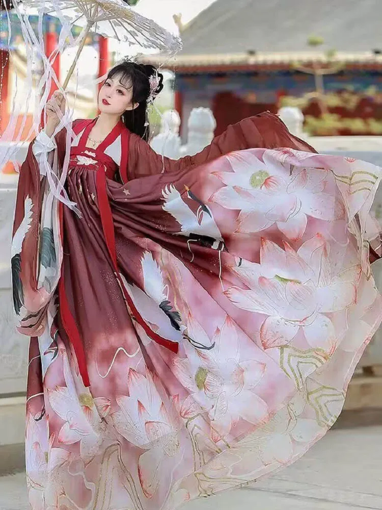 

Traditional Chinese Hanfu Set Chic Embroidery Fairy Dress Cosplay Costumes Women Ancient Oriental Style Princess Outfits Clothes