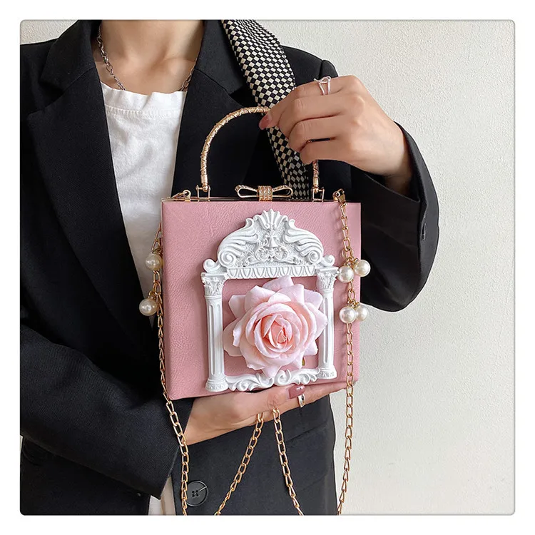 JIAERDI Gothic Dark Y2k Messenger Bag Women New Harajuku Pearl Chain Casual Crossbody Bags Female Vintage Luxury Designer Bag