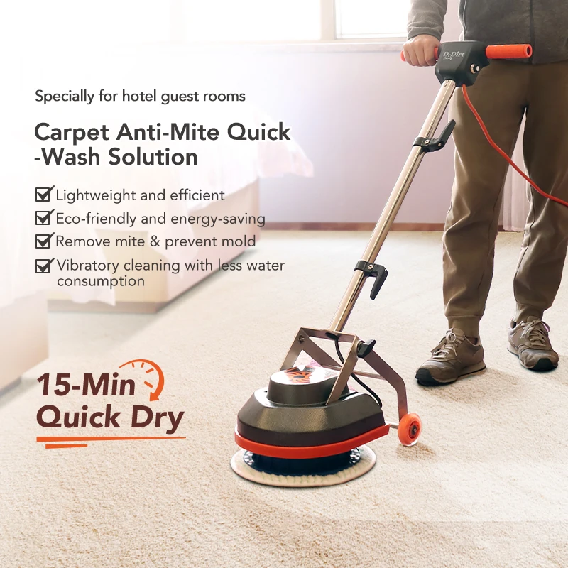 Professional Carpet Buffer Cleaner Machine Stand up Dry Clean Industrial Carpet Cleaning Machine with Microfiber Bonnet Pad