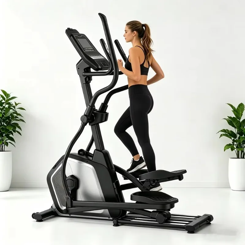 Manual Low Impact Elliptical Machine Silent Magnetic Foldable Cross Trainer Full Body Indoor Cardio Gear for Home Gym Daily