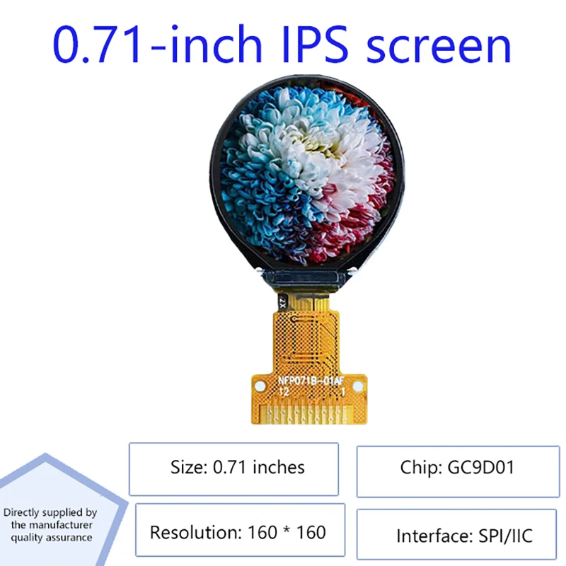 TZT TFT-scherm 0,71 inch TFT LCD-displaymodule Ronde driver SPI-interfacescherm LCD seriële poort Rond scherm SPI-display