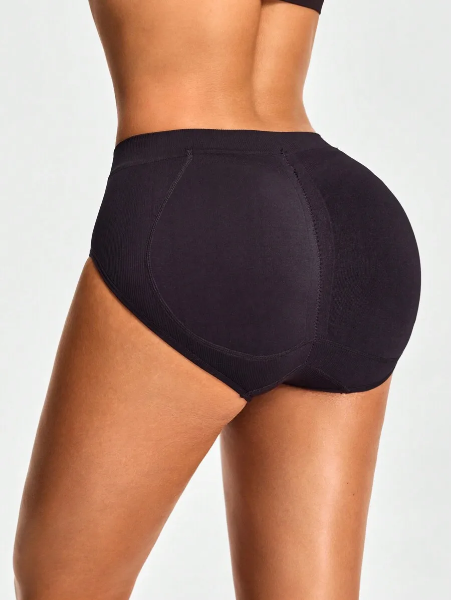 

Seamless Mid-Rise Padded Briefs With Butt Enhancement, Abdominal Smoothing And Waist Contouring—Body Shaping Underwear
