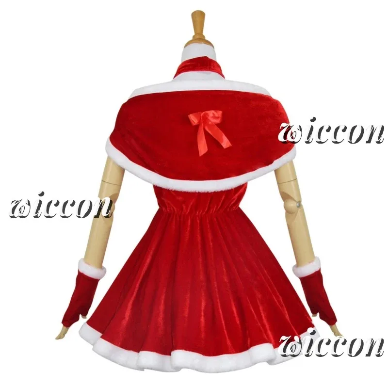 

asdh8@Christmas Female Santa Claus Series Costume Xmas Party Snow Elk Girl Red Dress Cloak Rope Unifrom Sexy Pajamas CosplayCOSd