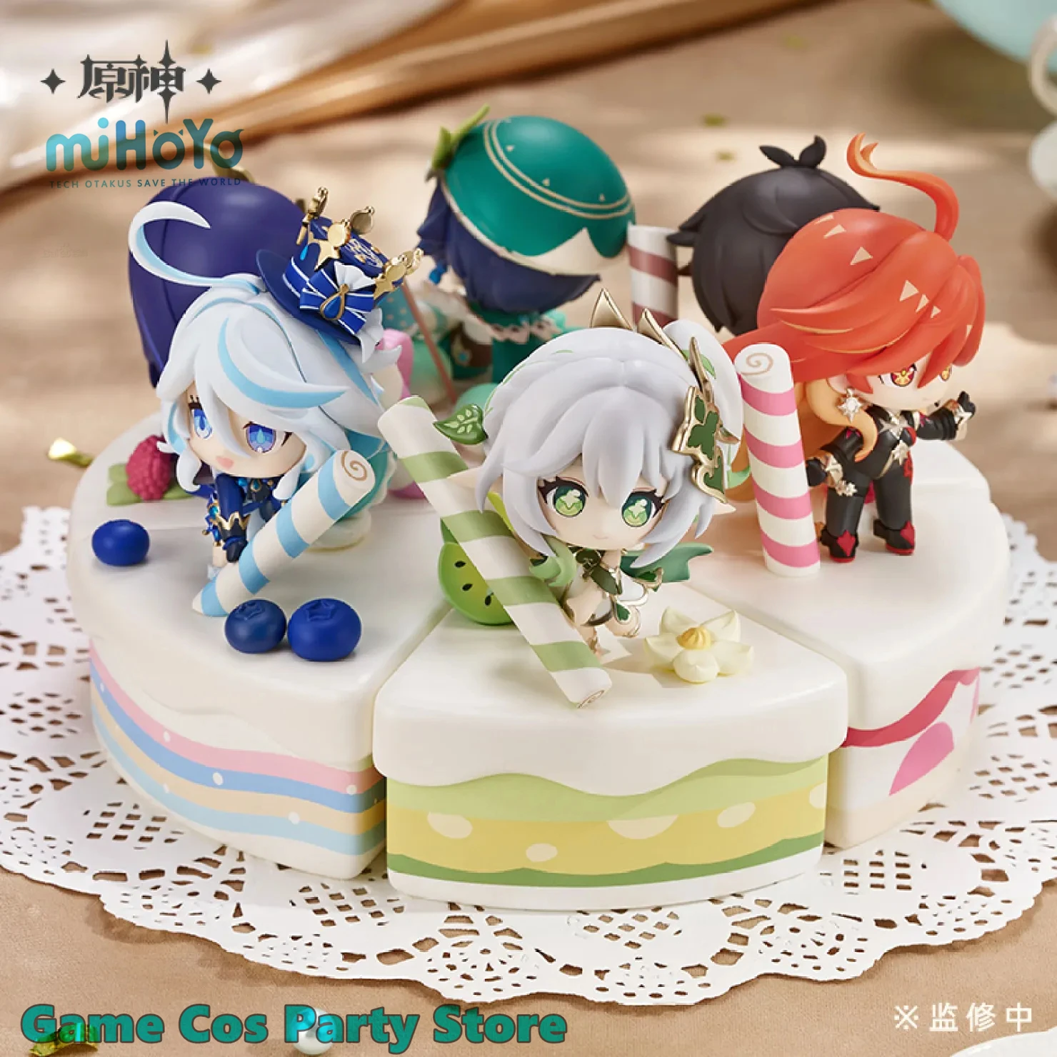 [Genuine] Genshin Impact Wondrous Travels Series Q Style Statue Venti Zhongli Furina Cartoon Model Mavuika Dolls Anime Cosplay
