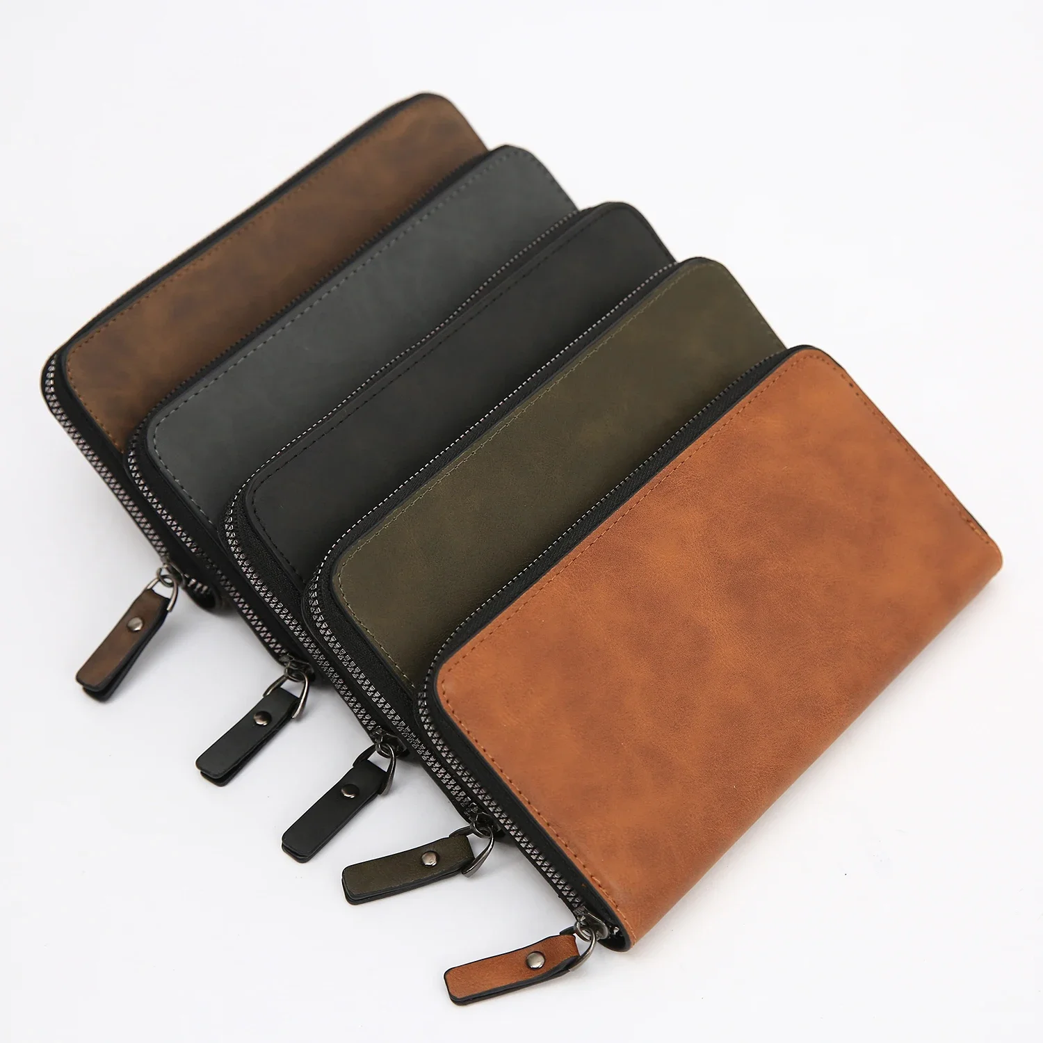 Newly Designed Men's Fashion High Quality PU Leather Long Wallet Large Capacity Multi-card Purse Clutch Mobile Phone Bag