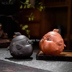 Creative Purple Clay Teapot Animal Model Beauty Kettle Classic Ball Hole Filter Tea Infuser Chinese Household Tea Sets