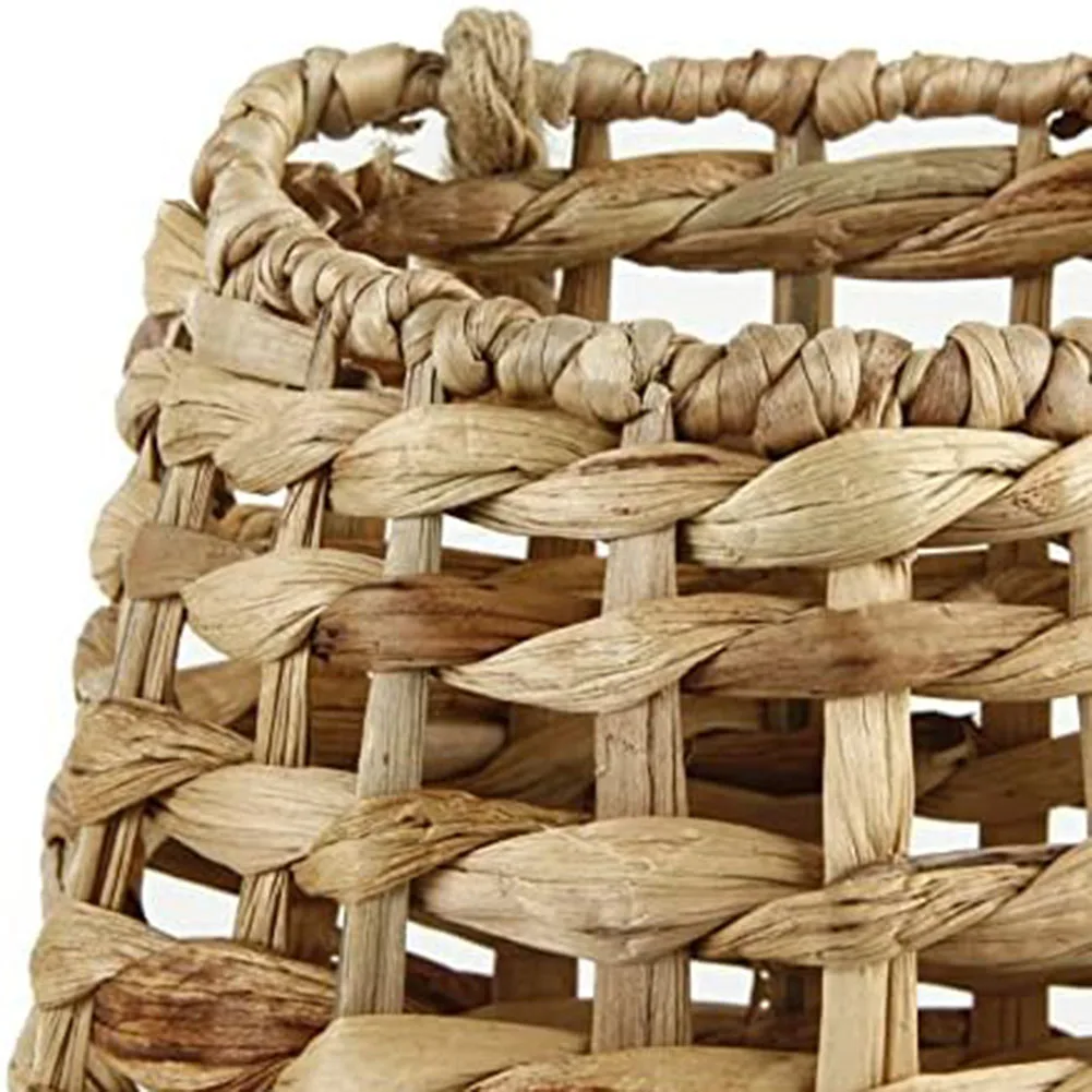 Wall Mounted Straw Flower Vase with Hand Woven Texture for Artificial Plants and Seasonal Decor in Living Spaces and Hallways