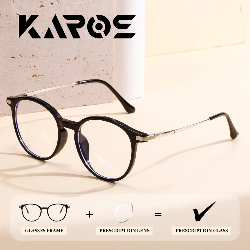 

Women TR-90 Prescription Glasses Retro Round Anti Blue Light/Photochromic Optical Eyeglasses Women 8429