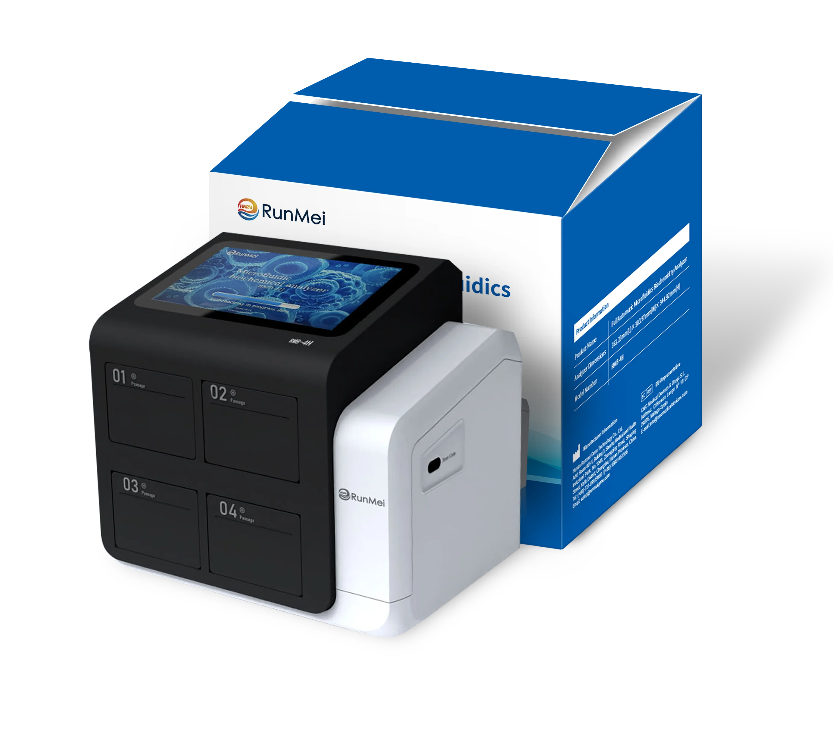 Analisador de bioquímica microfluida totalmente automático: rápido e preciso com 4 canais