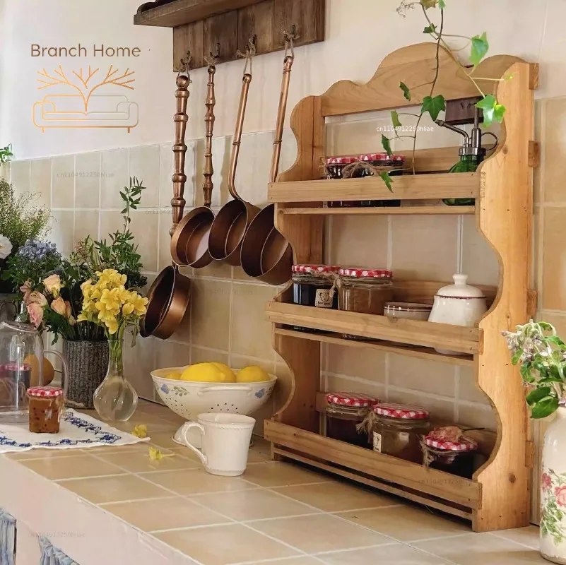 ‌Farmhouse Wooden Shelf Handmade Cedar Wall Mount Rustic Kitchen Storage Organizer Non-xic To Dining Room Vintage