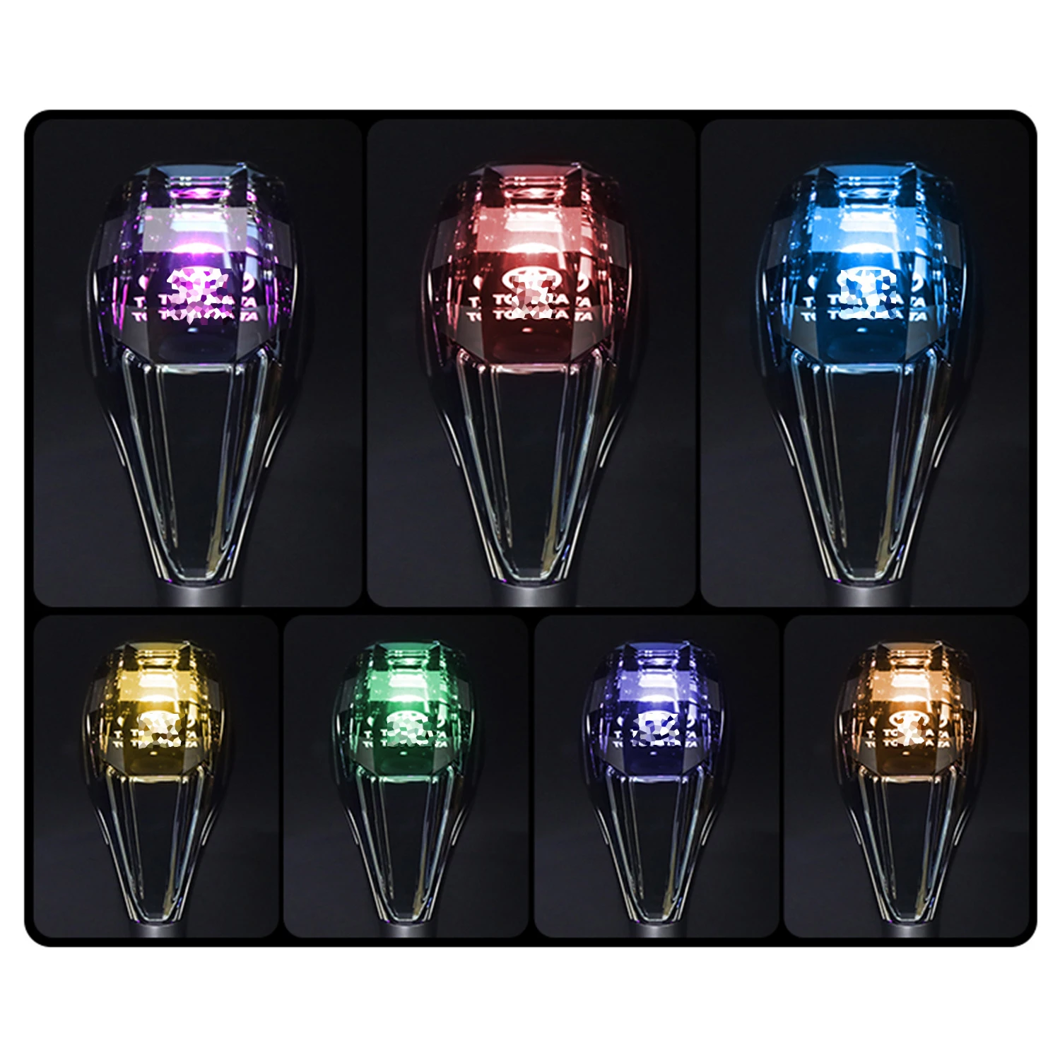 Auto interior accessories crystal touch luminous pommeau de levier de vitesse de voiture RGB led acrylic shift car gear knob