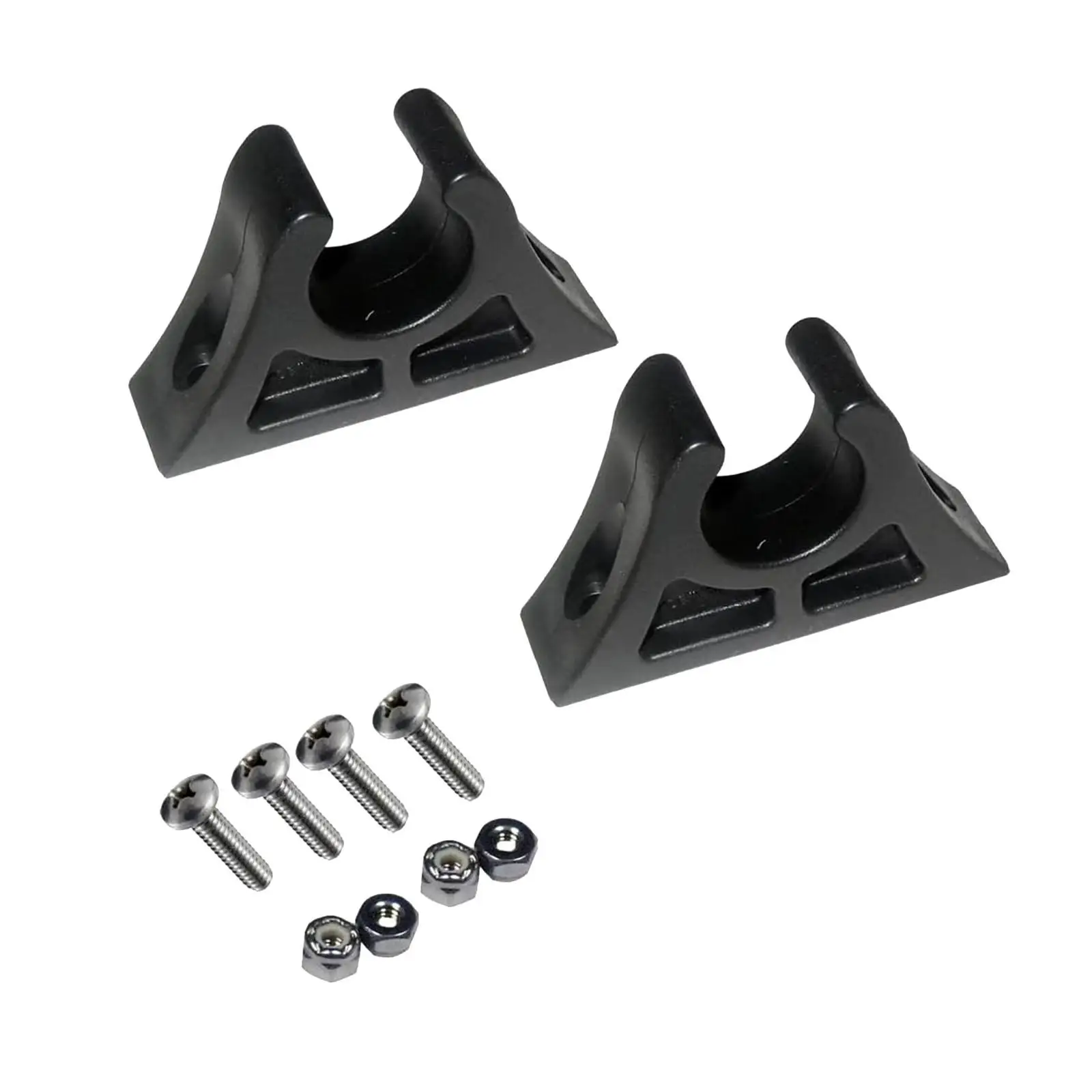 3x 2 pçs titular rede de pesca clipe preto resistente canoa remos keeper para